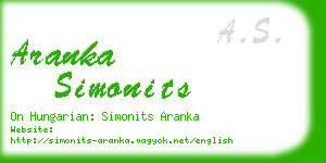 aranka simonits business card